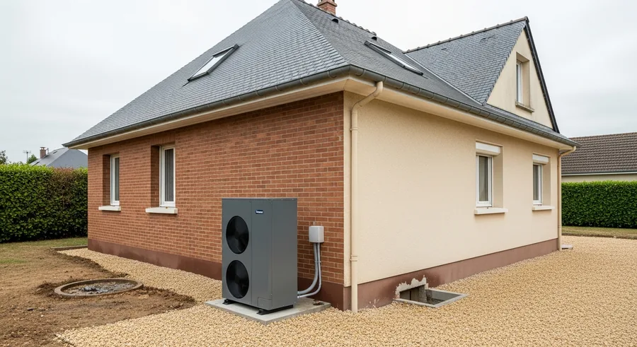 Remplacement d'une chaudière fioul par une pompe à chaleur air/eau à Avrillé
