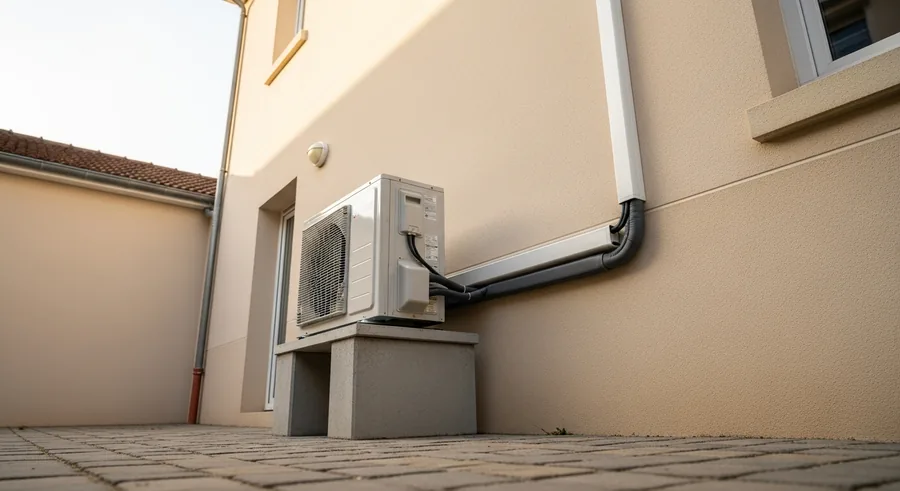 Installation d'une pompe à chaleur air/eau sur une maison de bourg à Saint-Barthélemy-d'Anjou